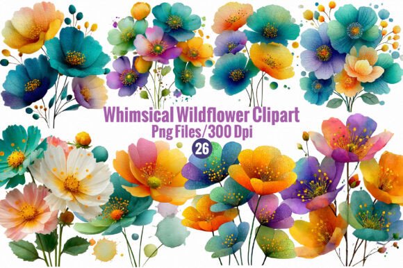 Download Whimsical Wildflower Clipart - Flower clipart Collection