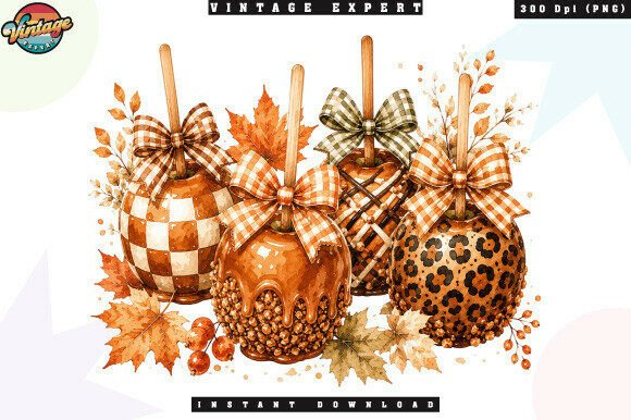 Download Autumn Caramel Apple Watercolor PNG - Watercolor png Collection
