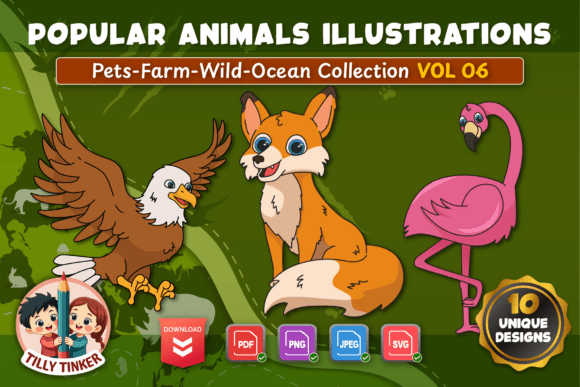 Download Popular Animals Illustration Vol 06 - Premium Bundle