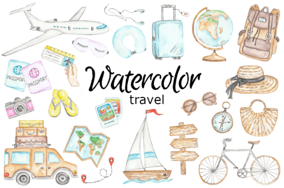 Download Travel Watercolor Clipart - Travel watercolor clipart Collection