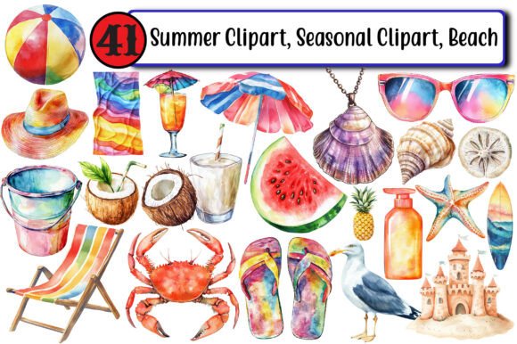 Download Summer Clipart, Seasonal Clipart, Beach - Season Collection