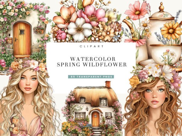 Download Watercolor Spring Wildflower Clipart - Flower clipart Collection