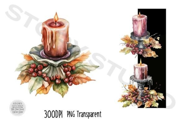 Download Cozy Autumn Candle Seasonal Clipart - Season Collection