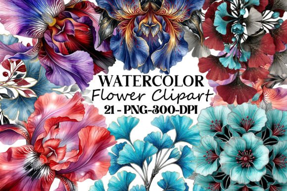 Download Watercolor Flower Clipart Bundle - Flower clipart Collection