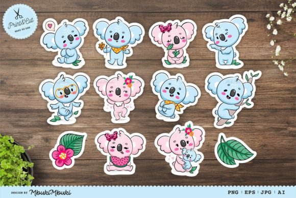 Download Cute Kawaii Koala Stickers for Kids - Koala Collection