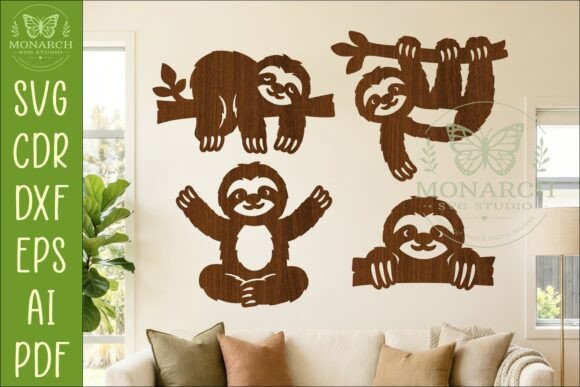 Download Cute Sloth Silhouette Designs 1 - Sloth Collection