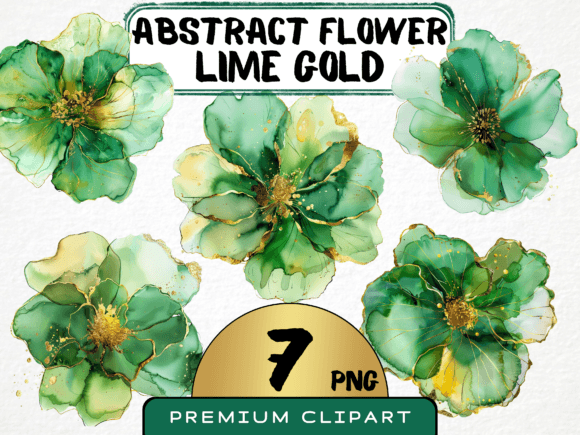 Download Abstract Green Gold Flower Clipart - Flower clipart Collection