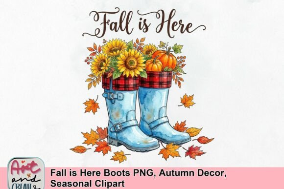 Download Fall is Here Boots PNG, Autumn Decor, Seasonal Clipart - Season Collection