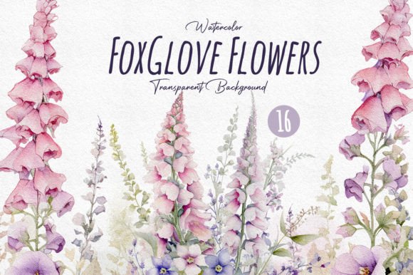 Download Watercolor Foxglove Wildflower Clipart - Flower clipart Collection