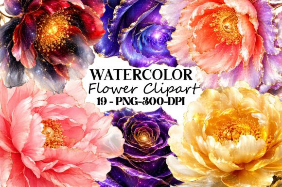 Download Watercolor Flower Clipart PNG Bundle - Flower clipart Collection