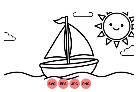 Download Cute Sailboat Seasonal Clipart - Season Collection