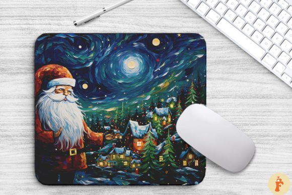 Download Cozy Christmas Scene Painting Mouse Pad - Cozy christmas Collection