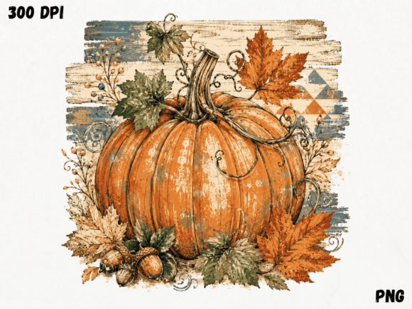 Download Vintage Rustic Pumpkin Watercolor PNG, a - Watercolor png Collection