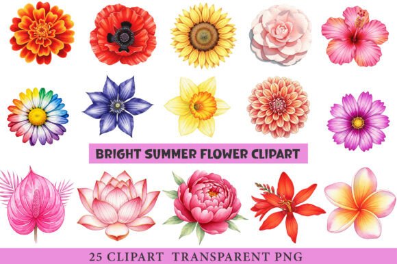 Download Bright Summer Flower Clipart - Flower clipart Collection