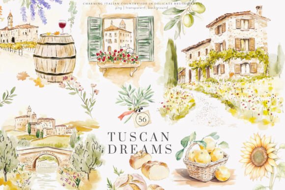 Download Tuscan Clipart Italian Watercolor Png - Watercolor png Collection
