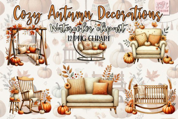 Download Cozy Autumn Decor Seasonal Clipart Set - Season Collection