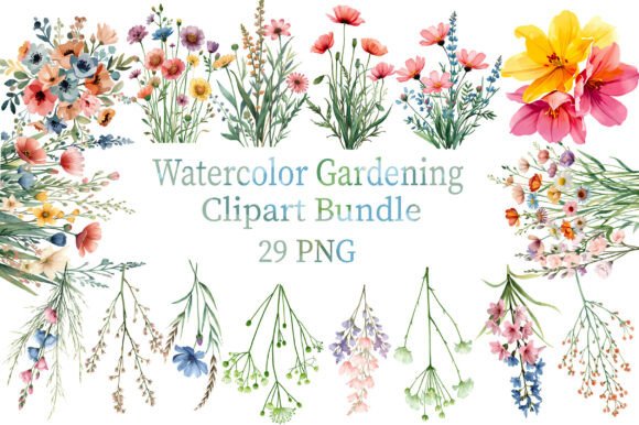 Download Watercolor Flower Clipart Bundle - Flower clipart Collection